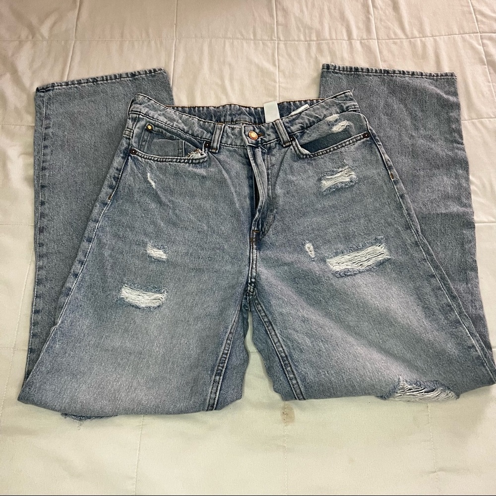 H&M loose straight high waisted jeans